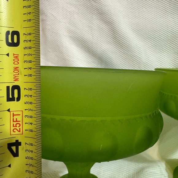 Green Glass Pedestal Bowl with Lid - Picture 5 of 7